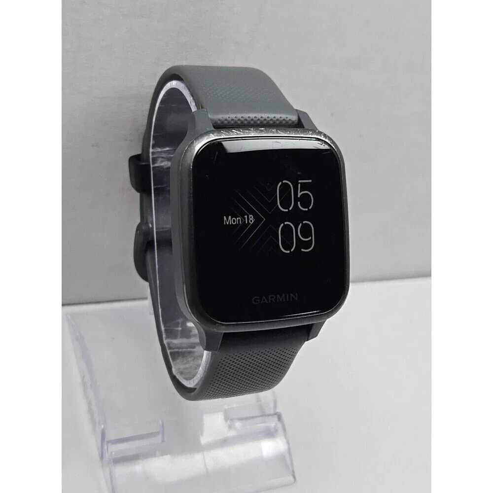Garmin Venu SQ GPS Smartwatch 37mm Shadow Gray Silicone Band Pulse Ox 5 ATM Swim